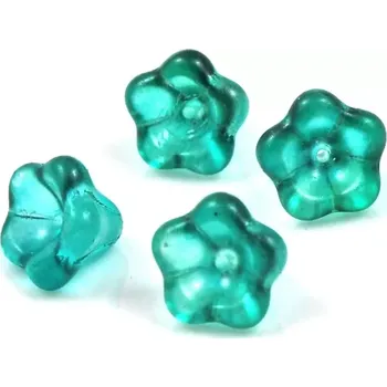 Korálek Korálky skleněné zvonky zelené - 10 ks