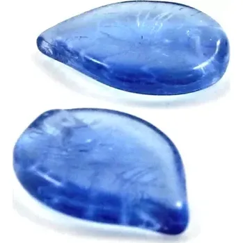 Korálek Korálky skleněné listy modré - 5 ks