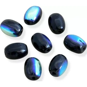 Korálek Korálky skleněné AB černá zrnka - 30 ks