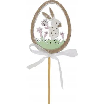 Velikonoční dekorace Vajíčko se zajíčkem zápich 6x4,5/34 cm
