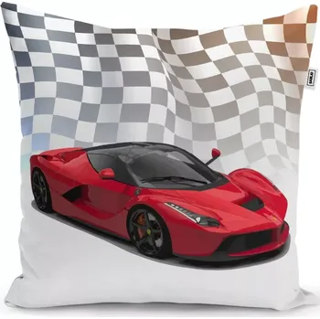 Polštář Dekorační polštář Ferrari Závodní vlajka - Sablio - 50x50 cm