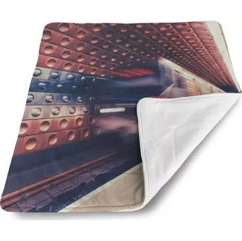 deka Sablio Dětská deka pro miminko Metro v barevné stanici - 80x100 cm