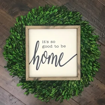 Obraz ASIR Obraz na MDF s rámem JE SKVĚLÉ BÝT DOMA 15 x 15 cm