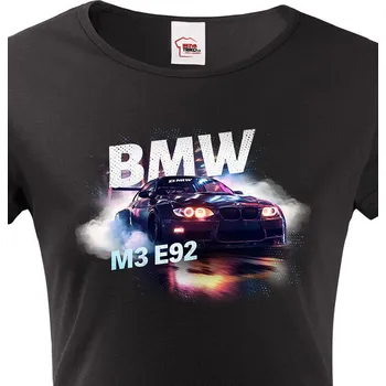 Dámské tričko Dámské tričko BMW-M3 E92, Barva Černá, Velikost 3XL, Canvas Dámské tričko s krátkým rukávem Bezvatriko.cz 2908