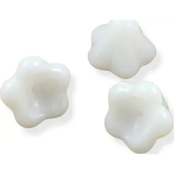 Korálek Korálky skleněné zvonky 13x11 mm bílé - 10 ks