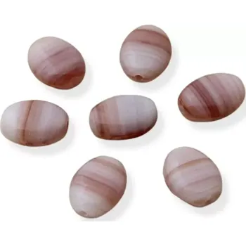 Korálek Korálky skleněné oválky hnědobéžové - 30 ks