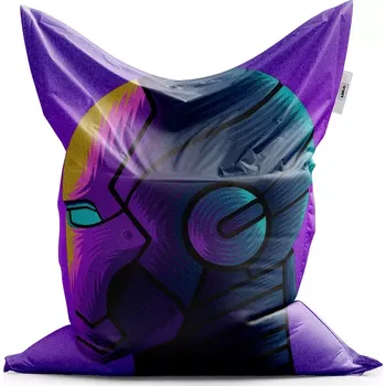 Sedací pytel Sablio Sedací vak Classic Iron Man Helma na fialové - 150x100 cm