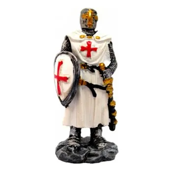 Figurka Model Figurka templáře se štítem - šedý-bílý