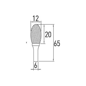 Fréza HOEGERT Oválná stopková fréza E