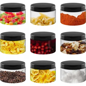 Dóza na potraviny SADA PLASTOVÝCH DÓZ / SKLENIC 0,5L NA POTRAVINY 9X500ML PET ŠROUBOVACÍ VÍČKA