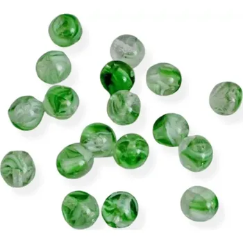 Korálek Korálky skleněné kuličky zelenočiré 6mm - 20 ks