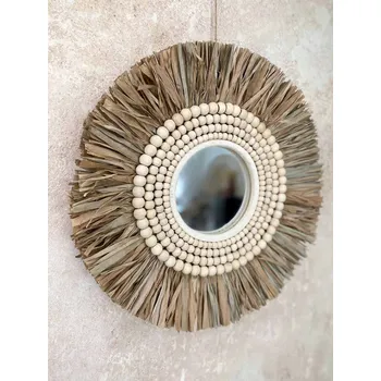 Zrcadlo Zrcadlo Kulaté Boho Ručně Vyrobené na Bali