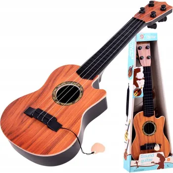 Hudební nástroj pro děti Malá 4-strunná kytara Jokomisiada pro děti s perem