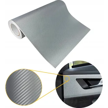 Polep vozidla Fólie Karbonová pro polepení palubní desky, karoserie auta, stříbrná Carbon 3D