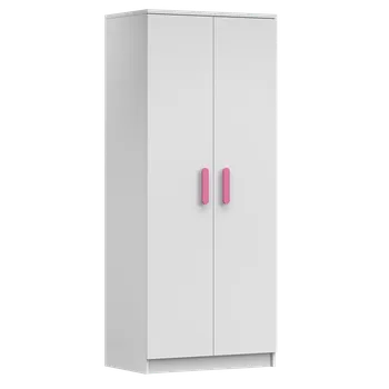 Dětská skříň Nábytek PEGAS s.r.o. Šatní skříň 2D SMYK I - 06, Bílá Mat/Růžová