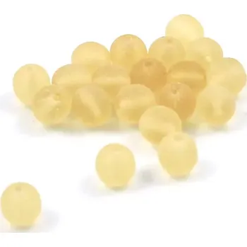 Korálek Korálky skleněné kuličky frosty žluté 6mm – 20 ks