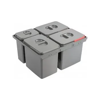 Odpadkový koš GTV Systém nádob MULTINO NEW 600 3X15 L + 1X7 L antracitový