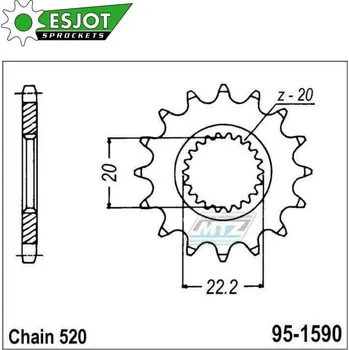 Řetězová sada pro motocykl Kolečko řetězové (pastorek) 1590-13zubů ESJOT 50-32109-13S - Yamaha YZ125+YZF250+WRF250 + WR250R+WR250X + Gas-Gas ECF250+ECF300+ECF450 YAMAHA YZ 250 F 2001-2019