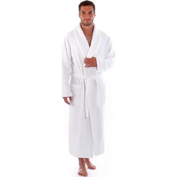 Dámský župan Unisex dlouhý župan se šálovým límcem ATHENA bílá - XL