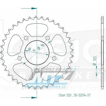 Řetězová sada pro motocykl Rozeta ocelová (převodník) 0254-41zubů ESJOT 50-32014-41 - Honda CBF250 / 04-06 +XL200R+XR200R / 81-83 + CBX250 Twister 95-0254-41-ES