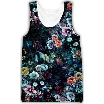 Tílko s 3D potiskem CS1115 květiny Velikost: M, Barva (Varianta): barva 3