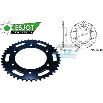 Řetězová sada pro motocykl Rozeta ocelová (převodník) 0210-46zubů ESJOT 50-32045-46 (černá) - Honda CR125+CR250+CR500 + CRF250R+CRF250X+CRF450R+CRF450X+CRF450RX+CRF450L + CRM250+CRF150F + CRF230F / 03-19 + XR250S+XL250S+XL250 + 95-0210-46-ES