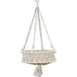 Macramé závěsný květináč 68 cm krémový