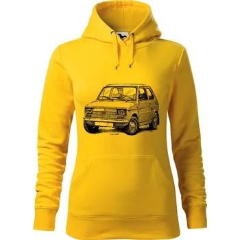 Dámská mikina Mikina - Fiat 126P - Maluch Barva: Žlutá (04), Velikost: M, Střih: Dámské