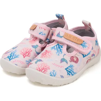 Dívčí tenisky D.D.step Plátěnky D.D. step C086-51733A barefoot růžové s mořskou vílou velikost: 22