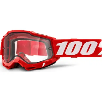 Motocyklové brýle ACCURI 2, 100% Enduro Moto brýle červené, čiré Dual plexi 50221-501-03