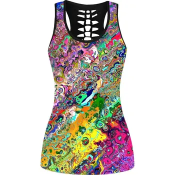 Barevné dámské tílko Tie dye Beach Velikost: S, Barva (Varianta): Barva