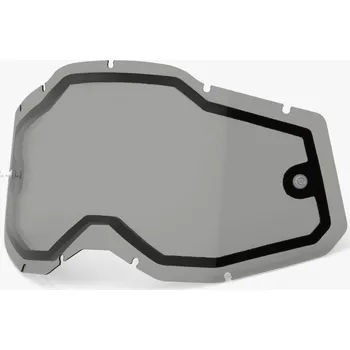 Motocyklové brýle plexi Racecraft 2/Accuri 2/Strata 2, 100% - USA (dvojité kouřové, Anti-fog) 51008-502-01