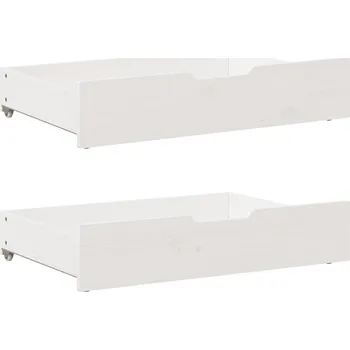 Postel vidaXL Zásuvky pod postel 2 ks bílé 80 x 55 x 17 cm masivní borovice