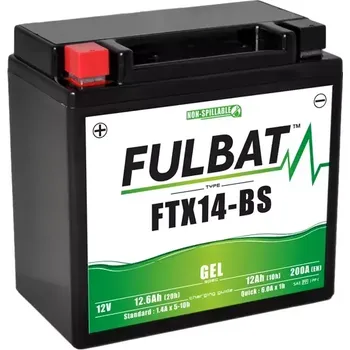 Motobaterie Fulbat Indian Scout FTX14-BS Gel 12V 12Ah 200A