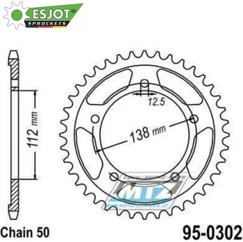 Řetězová sada pro motocykl Rozeta ocelová (převodník) 0302-39zubů ESJOT 50-35044-39 - Honda CB1100 / 13 + CB1100A / 14-15 + CB1100SA / 14-15 + CB1100EX / 15-17 + CB1300F / 03-09 + CB1300S / 06-13 + CBF1000 / 11-15 + CBF1000F / HONDA CBF 1000 2006-2016