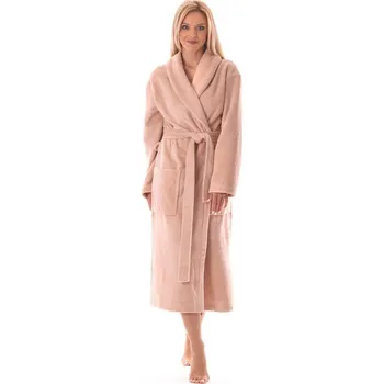 Dámský župan Dámský dlouhý savý župan se šálovým límcem TAMPA oříšková - XXL