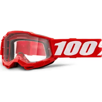 Motocyklové brýle ACCURI 2, 100% brýle červené, čiré plexi, dětské 50321-101-03