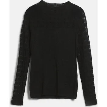 Dámský svetr SVETR KARL LAGERFELD FAN LACE LONG SLEEVE BLACK