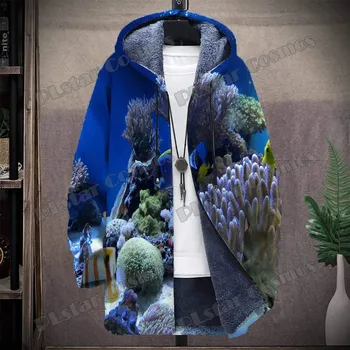 Pánská mikina Zimní mikina s potiskem Ocean Animal Sea Velikost: 4XL, Barva (Varianta): Hooded Coat 8