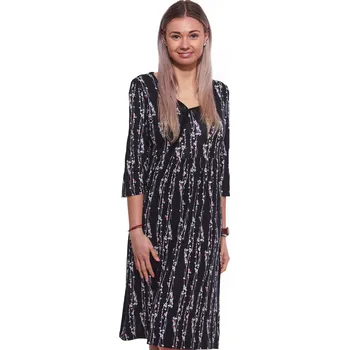 Dámská noční košile Luxusní dámská košilka s tříčtvrtečním rukávem 1D1286 černá m