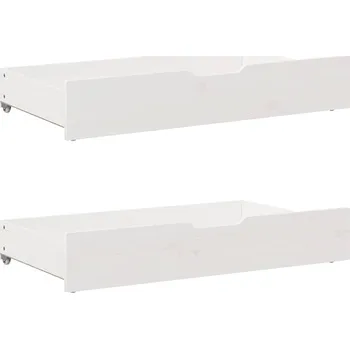 Postel vidaXL Zásuvky pod postel 2 ks bílé 90 x 55 x 17 cm masivní borovice