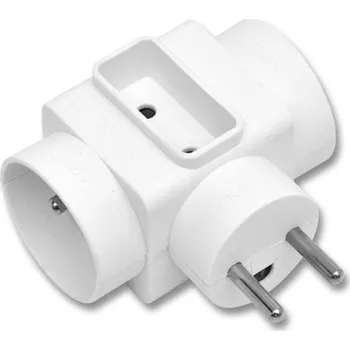 Elektrická zásuvka Ecolite 3-zásuvková T rozbočka (2kulaté+1plochá) XKFZ-01/2+1T