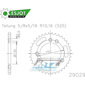 Řetězová sada pro motocykl Rozeta ocelová (převodník) 29029-41zubů ESJOT 50-29029-41 - Cagiva 1000 Navigator / 00-05 50-29029-41