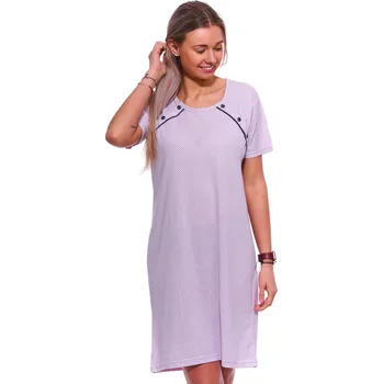 Dámské noční prádlo Dámská noční košilka starorůžová s puntíky 1C3557 růžová xxl