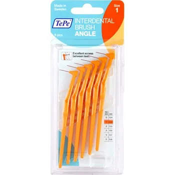 Zubní kartáček TePe Angle 0,45mm mezizubní kartáček (oranžový) 6ks + kryt