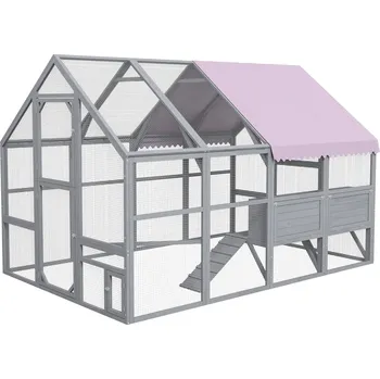 kurník PawHut Výběh pro slepice s kukaněmi 280 x 185,5 x 188 cm