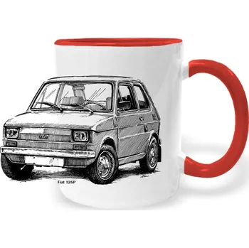 Hrnek - Fiat 126P - Maluch Barva: Červená