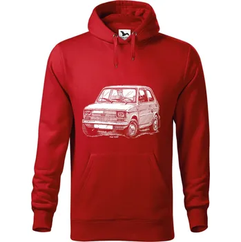 Dámská mikina Mikina - Fiat 126P - Maluch Barva: Červená (07), Velikost: 3XL, Střih: Pánské