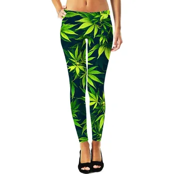 Dámské legíny Legíny s potiskem 3D CS875 stromy Velikost: XL, Barva (Varianta): Leggings