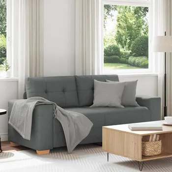 Pohovka vidaXL Loveseat Sofa 140 cm textil [4105078] Barva: Tmavě šedá